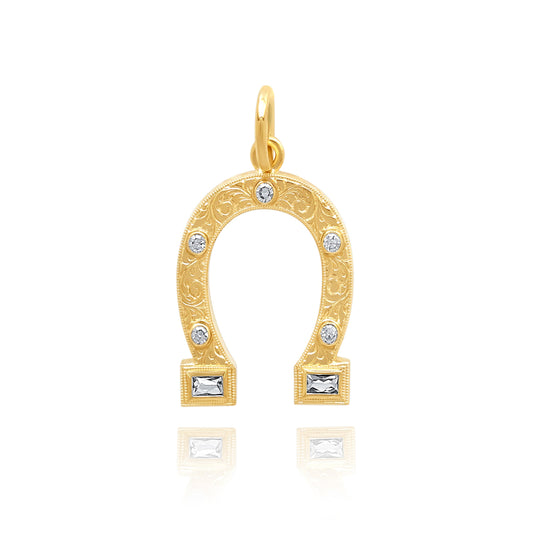 Engraved Heradura Pendant - Large